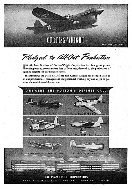 Curtiss-Wright Military Aircraft Range                           