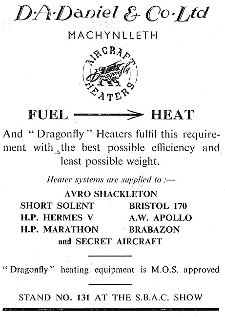D.A.Daniel DRAGONFLY Aircraft Heater Systems                     