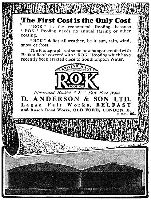 D.Anderson & Sons ROK Belfast Roofs For Aeroplane Hangars        