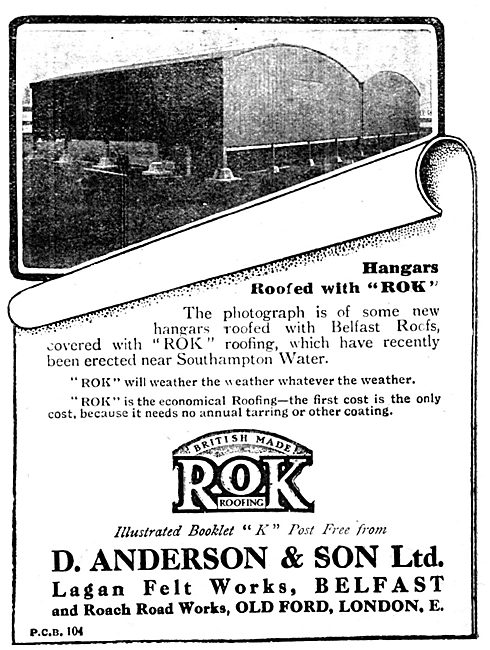 D.Anderson & Sons ROK Belfast Roofs For Aeroplane Hangars        