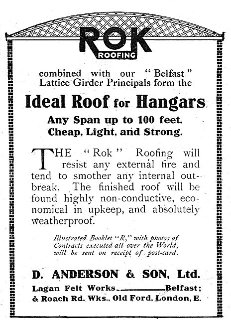 D.Anderson & Sons ROK Belfast Roofs For Aeroplane Hangars        