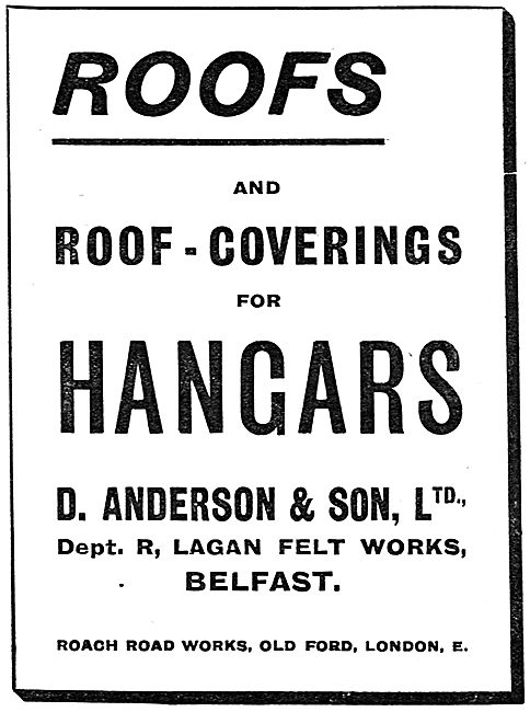 D.Anderson & Sons ROK Belfast Roofs For Aeroplane Hangars        