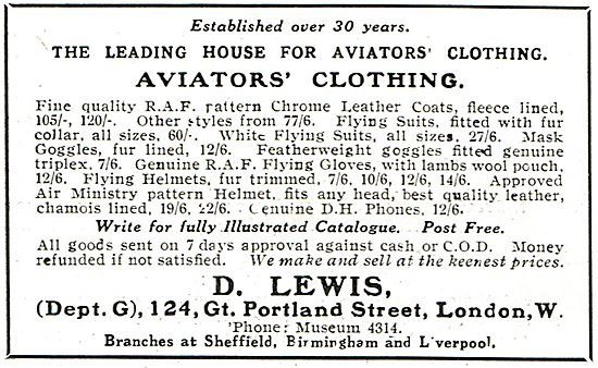 D.Lewis - The Leading House For Aviators Clothing                