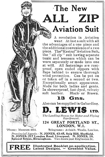 D Lewis Aviator's Kestrel Flying Suits For Ladies.               