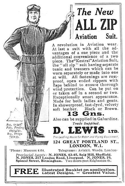 D.Lewis Aviators Clothing - New All Zip Aviation Suit            