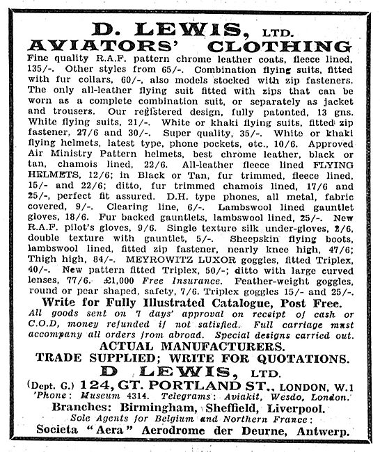 D. Lewis Aviators Clothing                                       