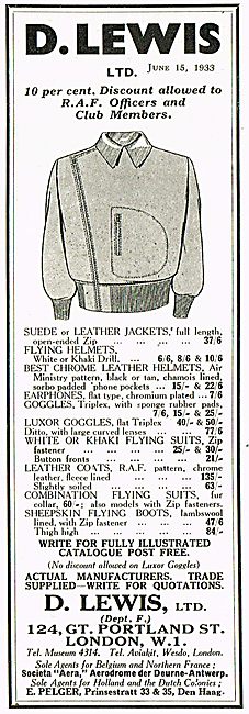 D. Lewis Leather Flying Jackets                                  