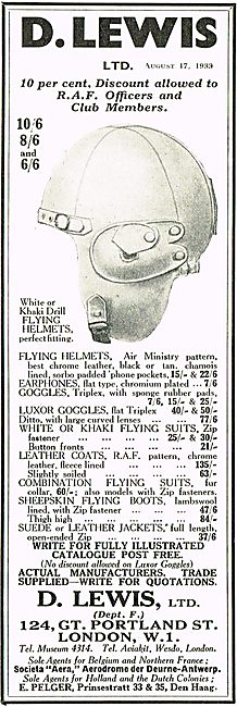 D. Lewis Leather Flying Helmets                                  
