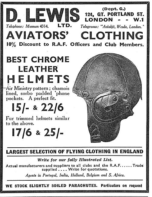 D.Lewis Aviators Clothing - Chrome Leather Helmets               