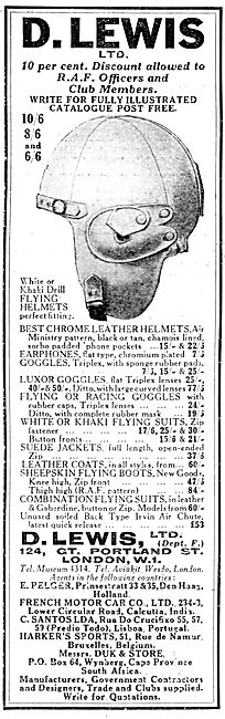 D.Lewis Flying Clothing - Chrome Leather Helmets                 