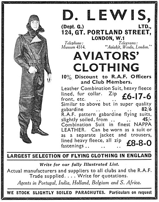 D.Lewis Aviators' Clothing                                       