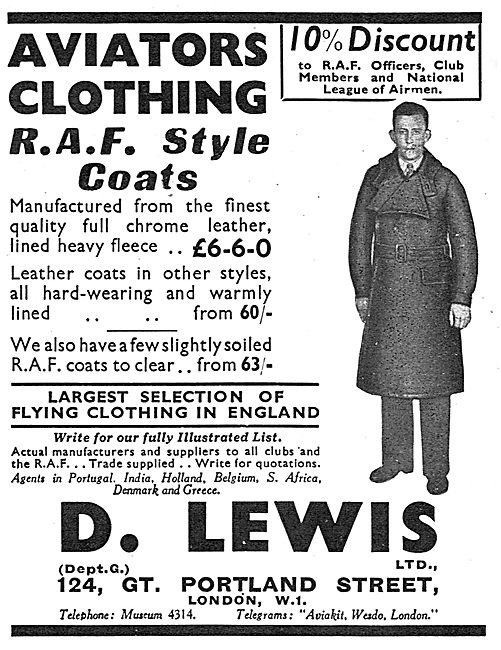 D.Lewis Aviators RAF Style Coats                                 