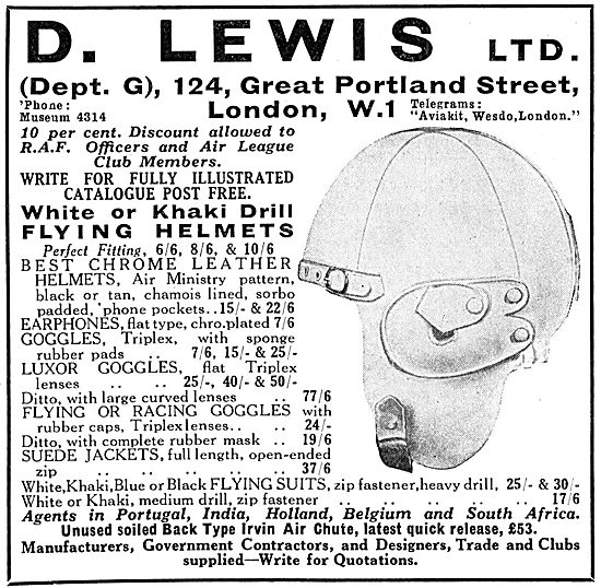D.Lewis Flying Clothing 1935                                     