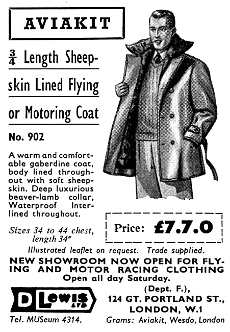 D.Lewis AVIAKIT Flying Clothing 1959                             
