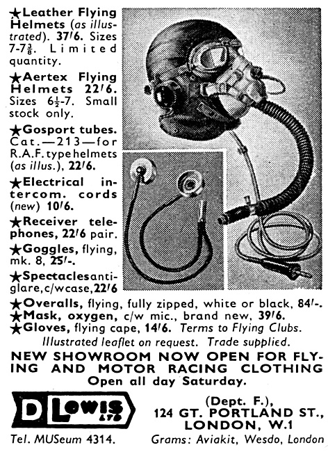 D.Lewis Flying Clothing 1960                                     
