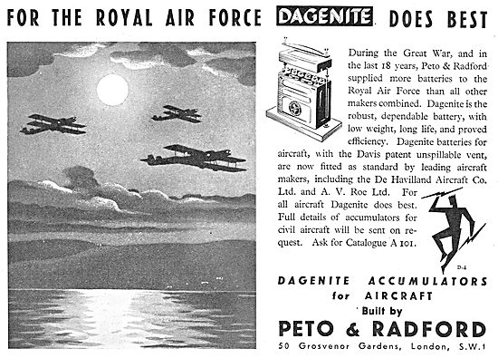 Dagenite Accumulators For Aircraft - Battery                     