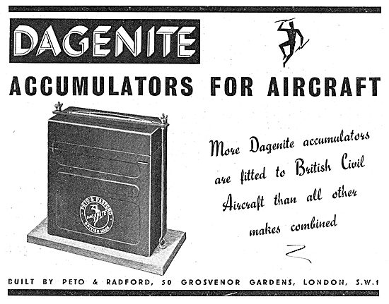 Dagenite Accumulators For Aircraft - Battery                     