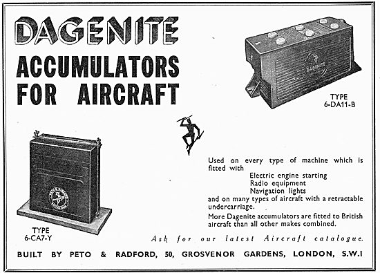 Dagenite Accumulators For Aircraft - Battery                     