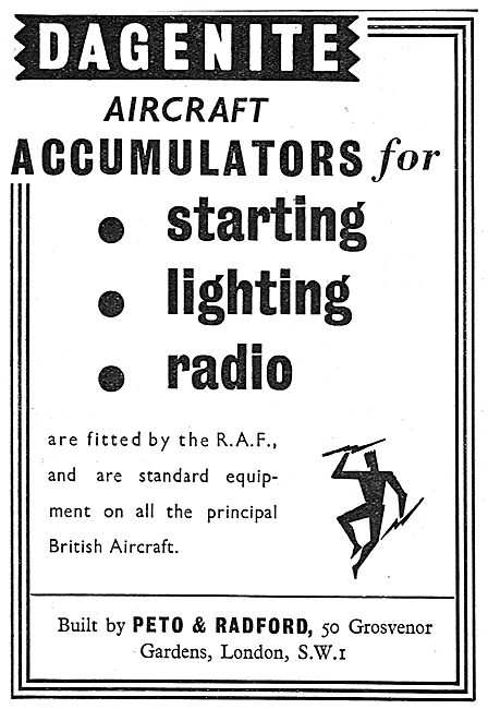 Dagenite Accumulators For Aircraft - Battery                     