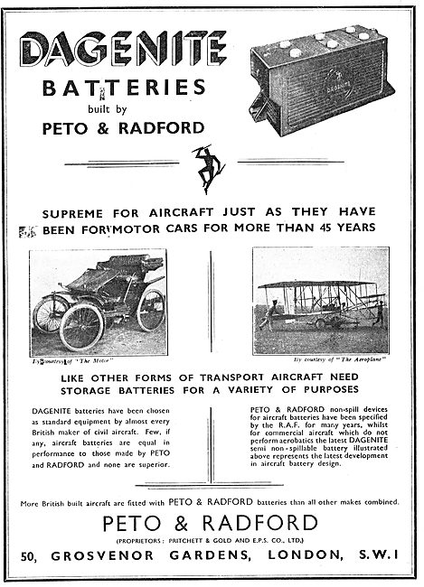 Dagenite Accumulators For Aircraft - Battery                     