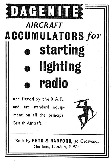 Dagenite Accumulators For Aircraft - Battery                     