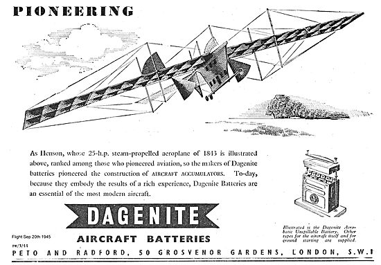 Dagenite Aircraft Batteries                                      