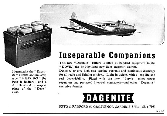 Dagenite Aircraft Batteries - Dagenite Accumulators              