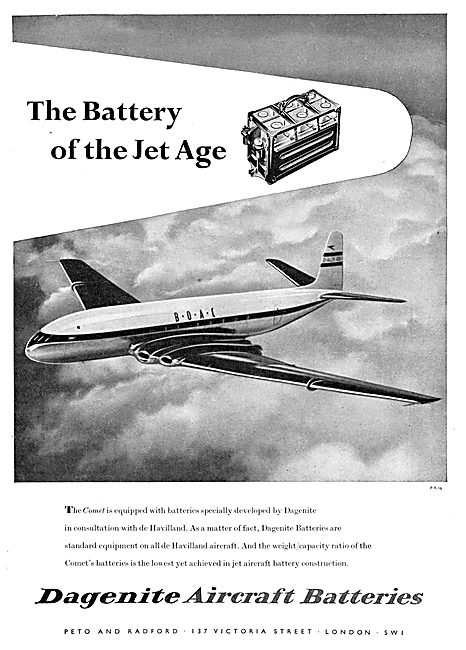 Peto And Radford Dagenite Aircraft Batteries                     