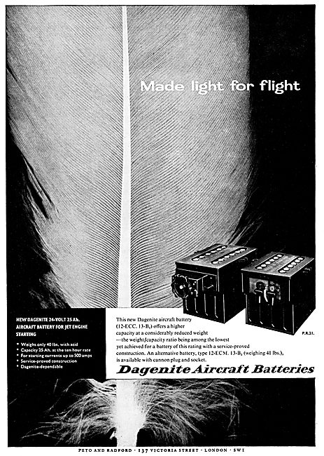 Dagenite Aircraft Batteries                                      