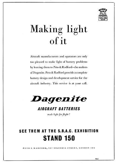 Dagenite Aircraft Batteries - Dagenite Accumulators              