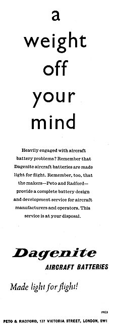 Dagenite Aircraft Batteries - Dagenite Accumulators              