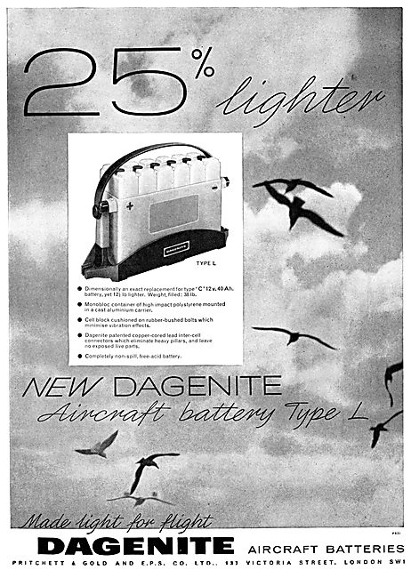 Dagenite Aircraft Batteries - Dagenite Accumulators              