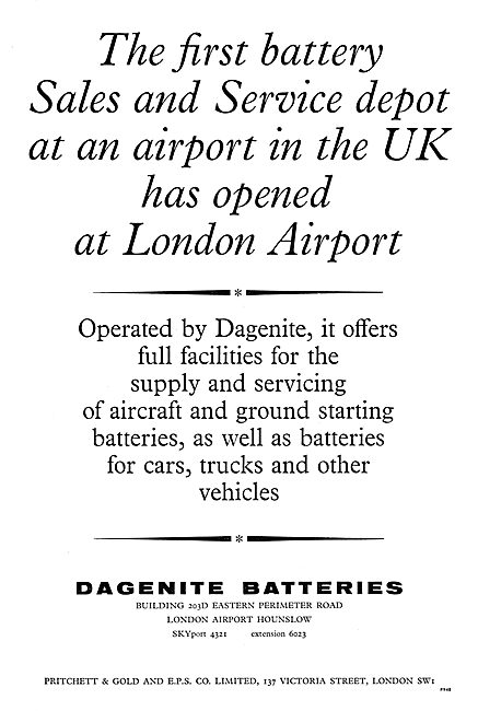 Dagenite Aircraft Batteries - Dagenite Accumulators              