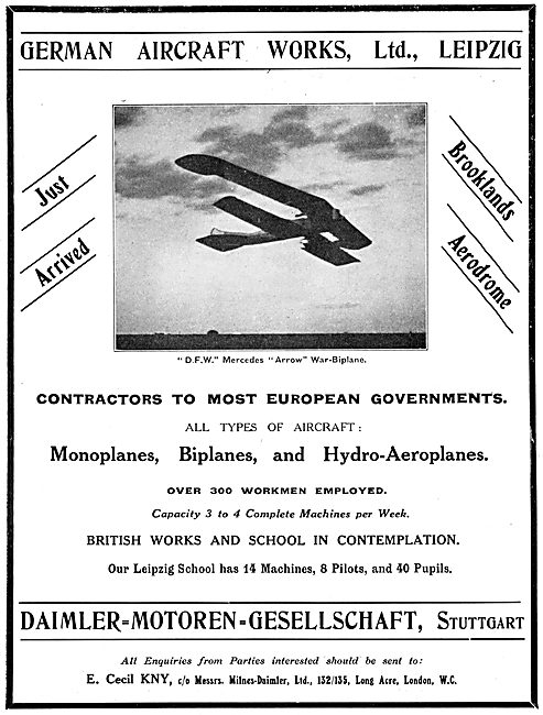 D.F.W. Mercedes Arrow War-Biplane                                