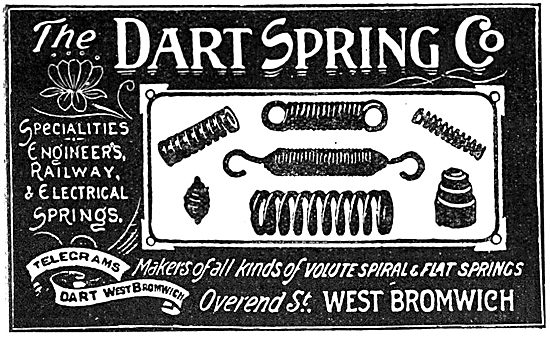 Dart Spring Co. West Bromwich. Dart Springs 1919 Advert          