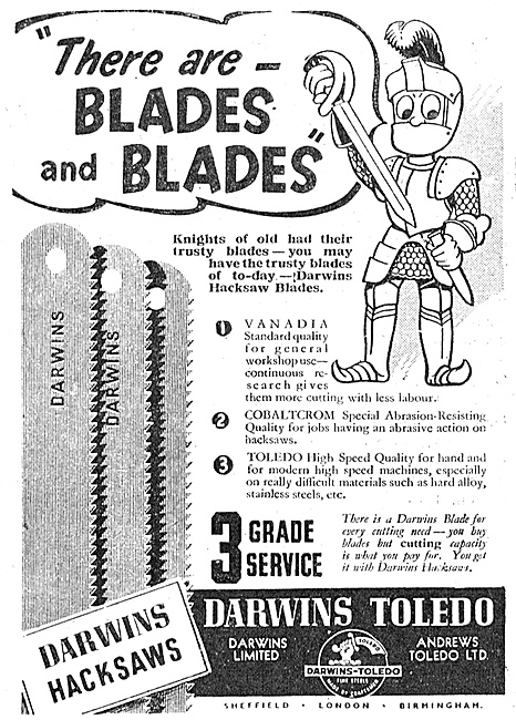 Darwins  Toledo Cutting Tools Hacksaw Blades                     