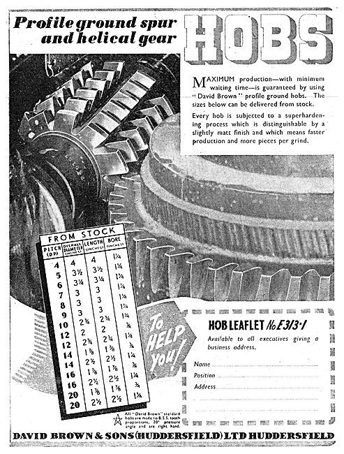 David Brown Hobbs Profile Ground Spur & Helical Gear             