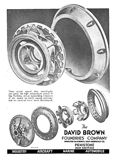 David Brown Centrifugally Cast Parts For Gas Turbine Engines     