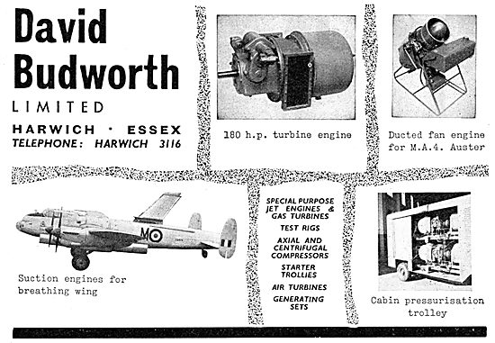 David Budworth Ltd. Harwich. Aeronautical Engineers              