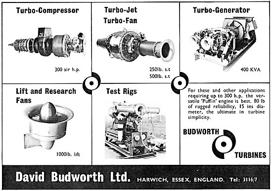 David Budworth Ltd. Budworth Gas Turbines. Budworth Puffin       