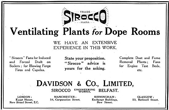 Davidson & Co. Ventilating Plant For Dope Rooms                  