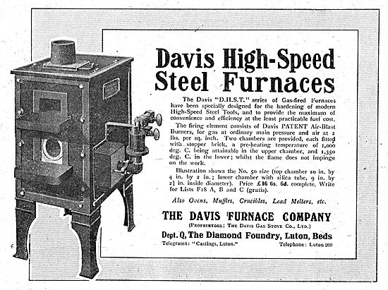 The Davis Furnace Company: High Speed Steel Furnaces             