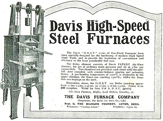 The Davis Furnace Company: High Speed Steel Furnaces             