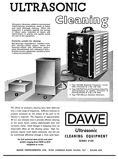 Dawe Instruments Ultrasonic Cleaners 1960                        