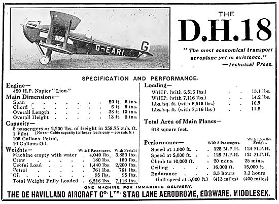 De Havilland DH18 - G-EARI                                       