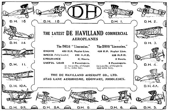 De Havilland Aircraft 1921                                       