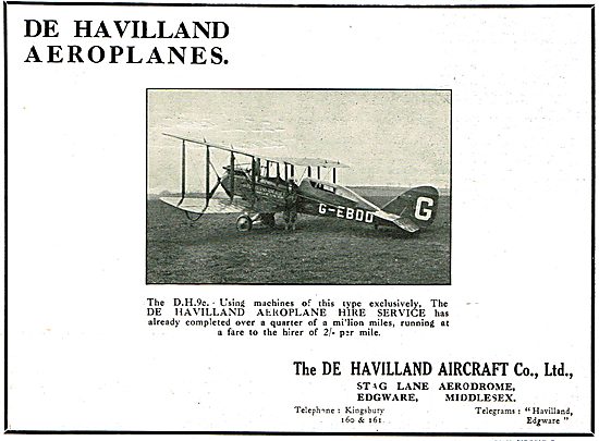 The De Havilland Aeroplane Hire Service - DH9c G-EBDD            