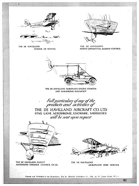 De Havilland Products & Services 1924                            