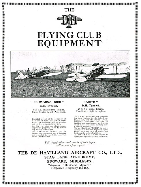 De Havilland DH60 Moth - DH53 Humming Bird G-EBHX                