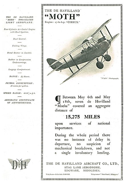 De Havilland Cirrus Moth List Of Features                        